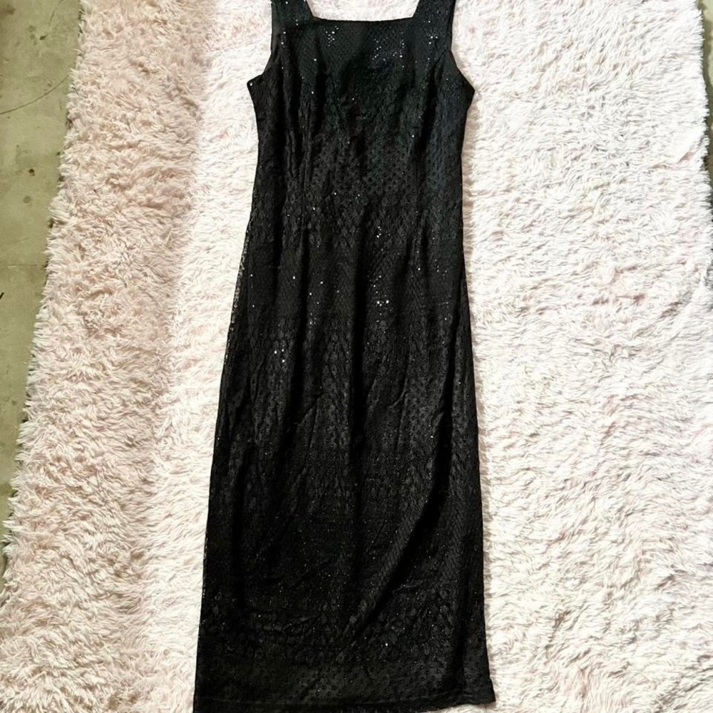 Vintage Whimsygoth Dark Fairy Sequin Glam Evening Gown Womens 18 Witchy Romantic